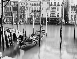 Black and white gondola