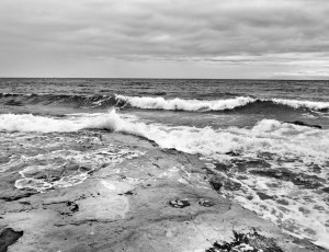 Seaside in black and white